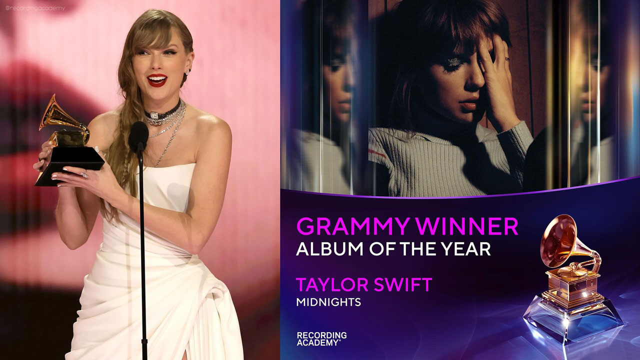 Taylor Swift sets new record for Album of the Year wins at the Grammys and announces new album