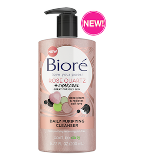 Bioré Rose Quartz + Charcoal Daily Purifying Cleanser