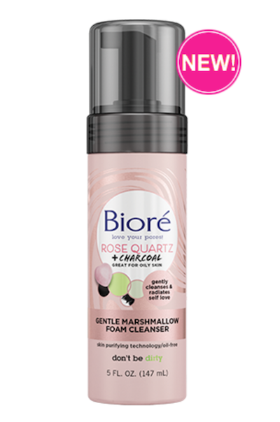 Bioré Rose Quartz + Charcoal Gentle Marshmallow Foam Cleanser