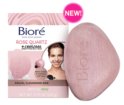 Bioré Rose Quartz + Charcoal Facial Cleansing Bar